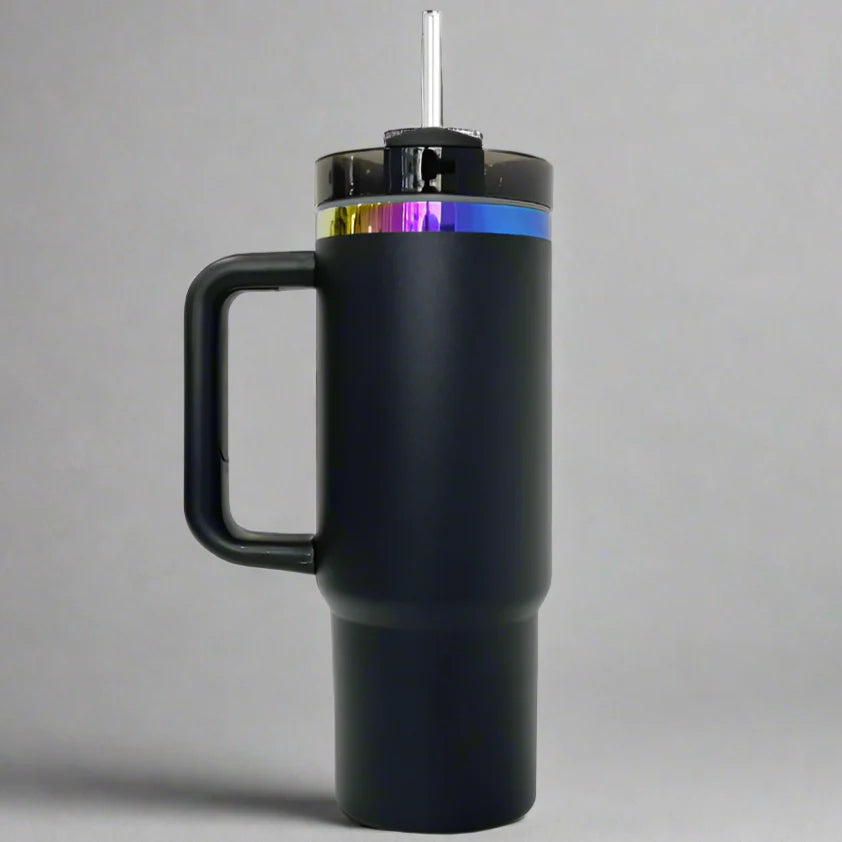 40oz Rainbow Plated Tumbler - Black