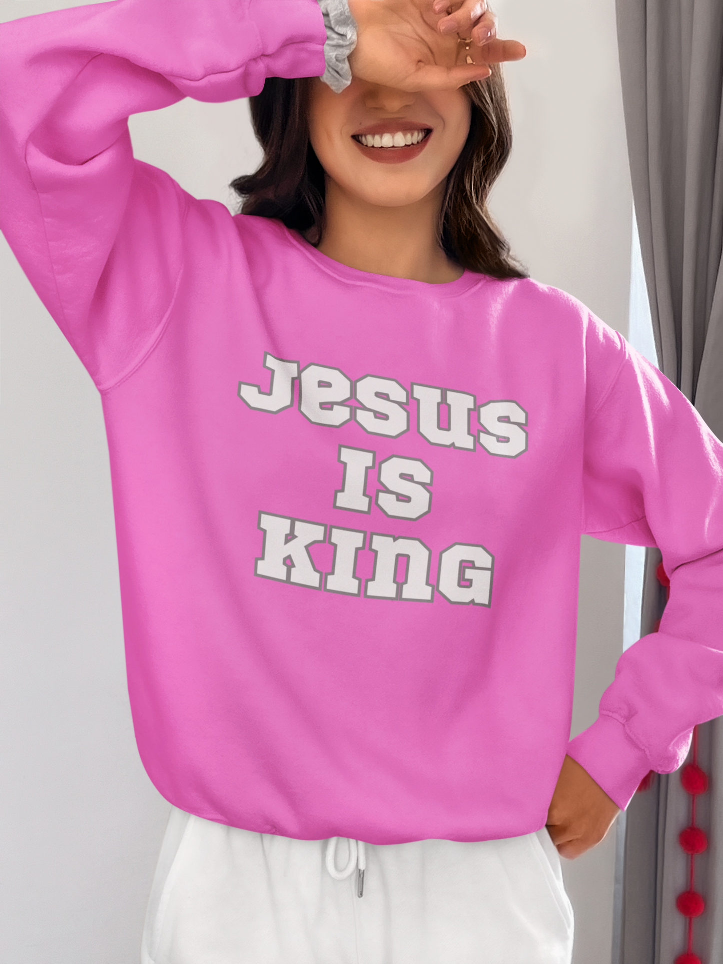 Jesus is King Pink Sweatshirt