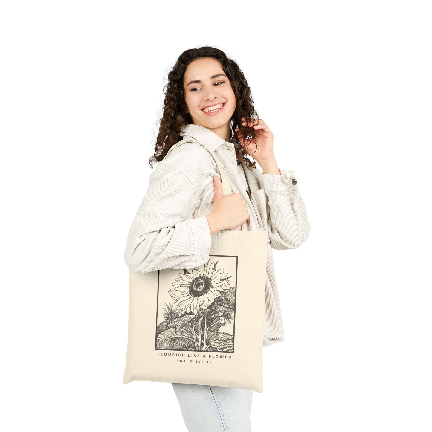 Sunflower Cotton Canvas Tote Bag